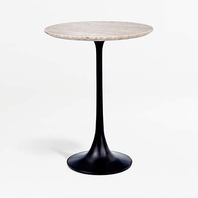 Nero Brown Marble Round Accent Table