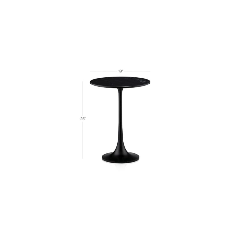 View Nero Black Marble Round Accent Table - image 2 of 14