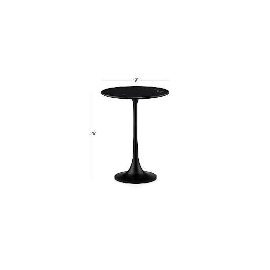 Nero Black Marble Round Accent Table