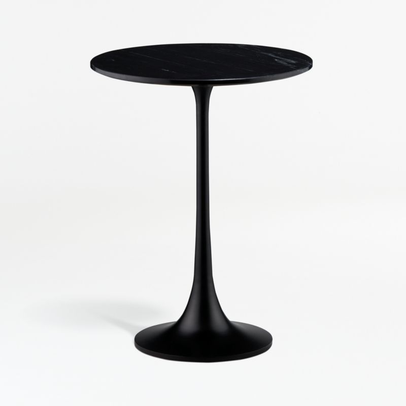 Nero Black Marble Round Accent Table Reviews Crate Barrel