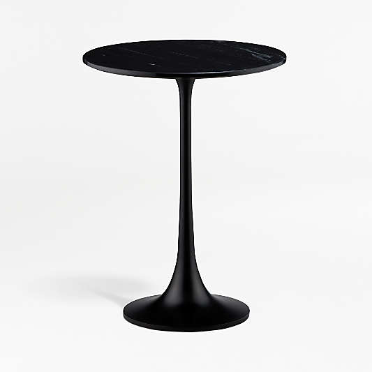 Nero Black Marble Round Accent Table