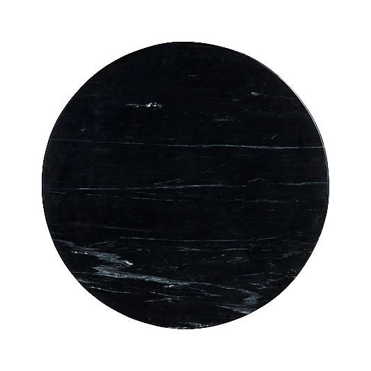 Nero Black Marble 19" Round Pedestal End Table