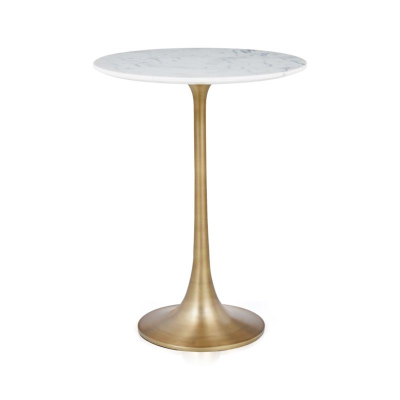 Nero White Marble Round Accent Table - image 14 of 18