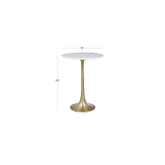 Nero White Marble Round Accent Table