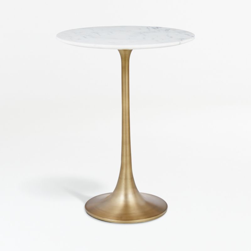 Nero White Marble Round Accent Table - image 0 of 18