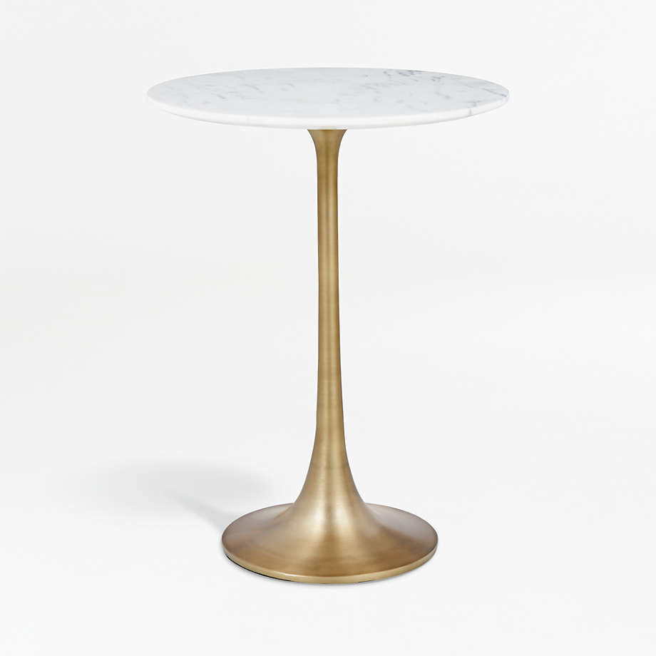 Nero White Marble Round Accent Table + Reviews | Crate & Barrel