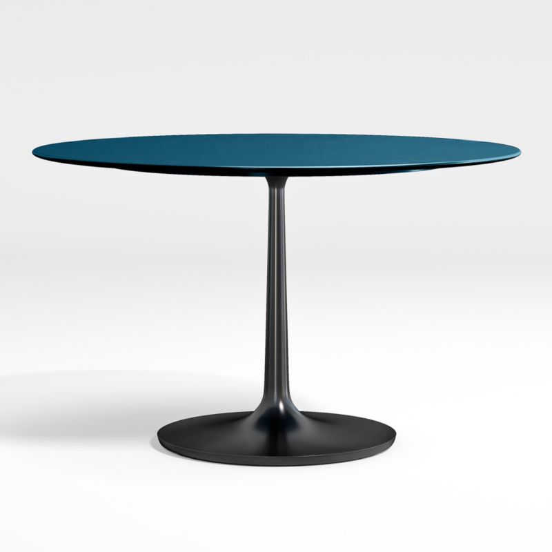 Nero 48" Blue Lacquer Dining Table with Matte Black Base - image 0 of 5