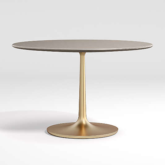 Nero 48" Concrete Dining Table with Brass Base