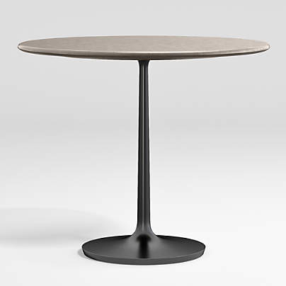 Nero 36" Concrete Dining Table with Matte Black Base