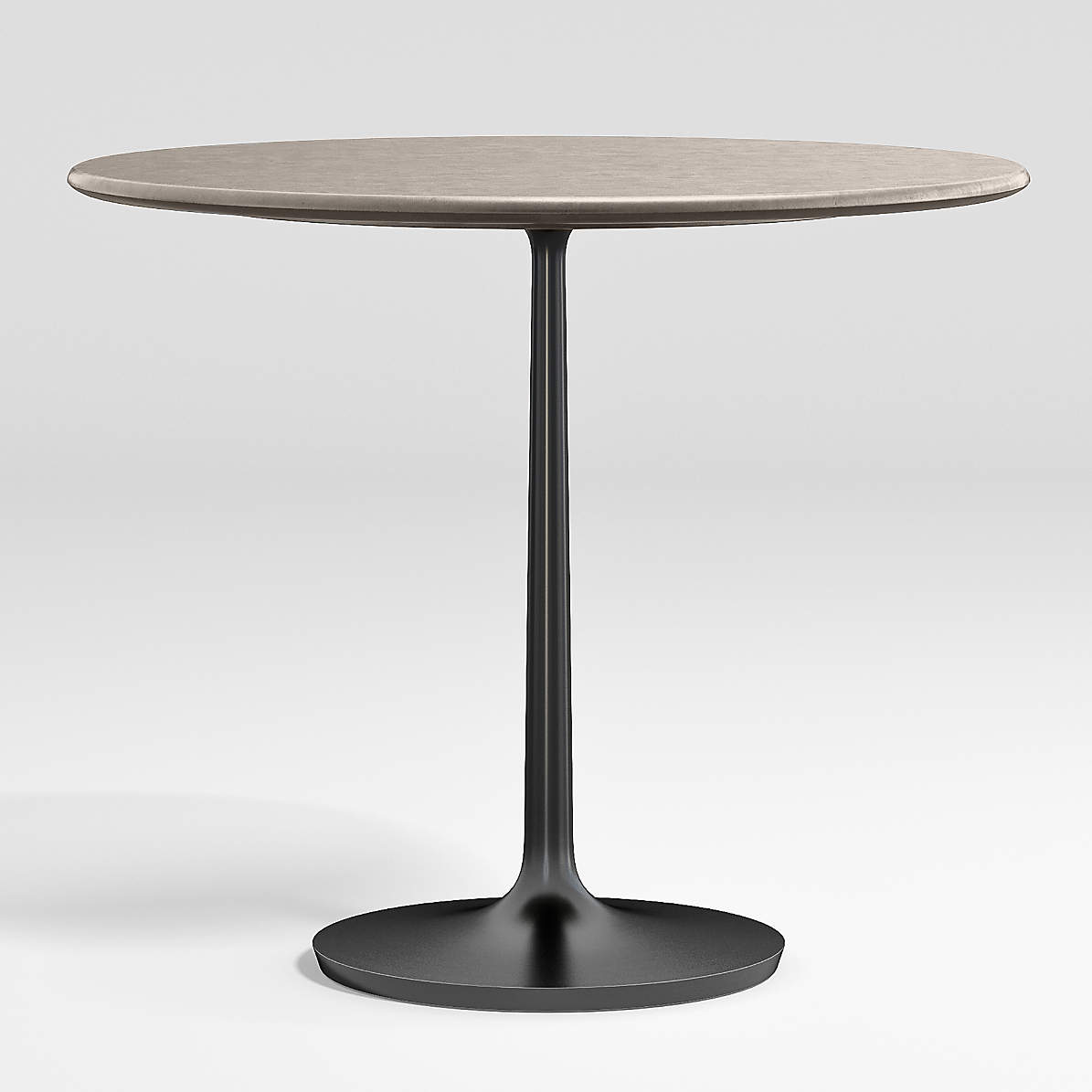 Nero 48 Concrete Dining Table With, Round Table Pedestal Base Black