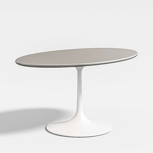 Nero 60" Oval Concrete Dining Table with White Base