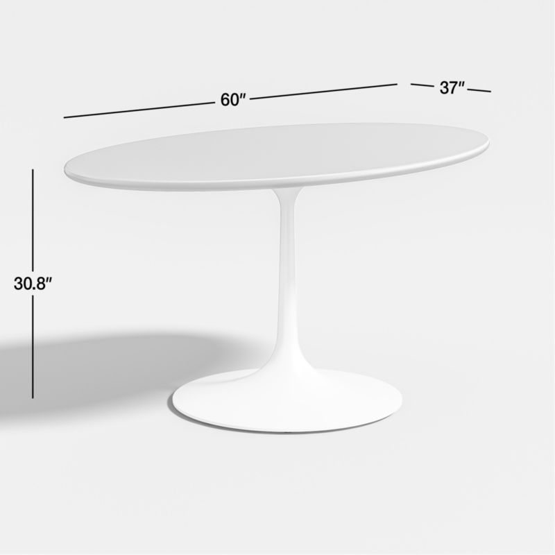 View Nero Oval Concrete 60" Dining Table with White Base - image 3 of 7