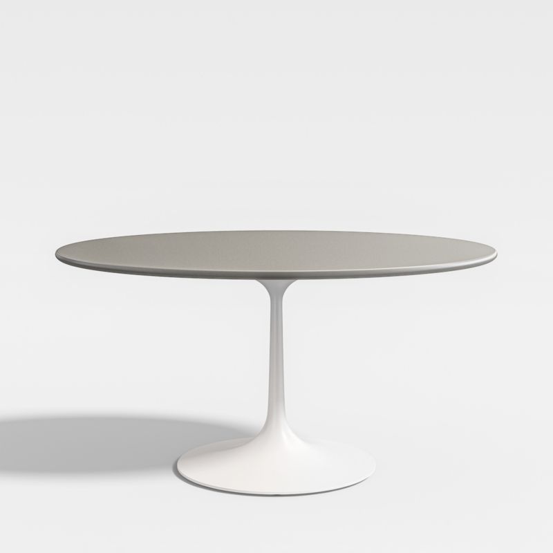 Nero Oval Concrete 60" Dining Table with White Base