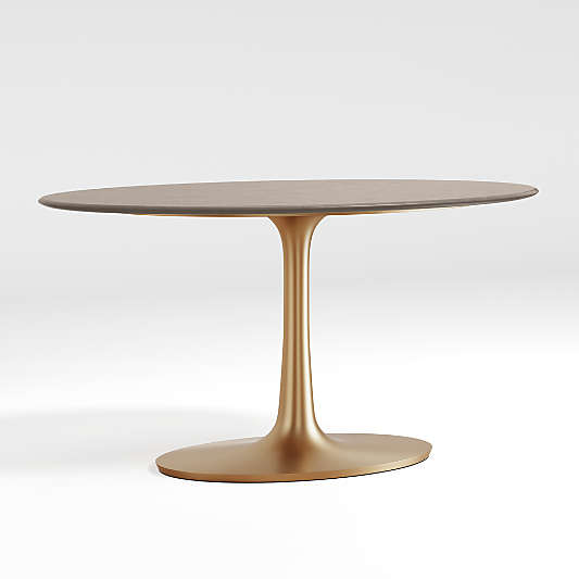 Nero 48" Concrete Dining Table with Brass Base