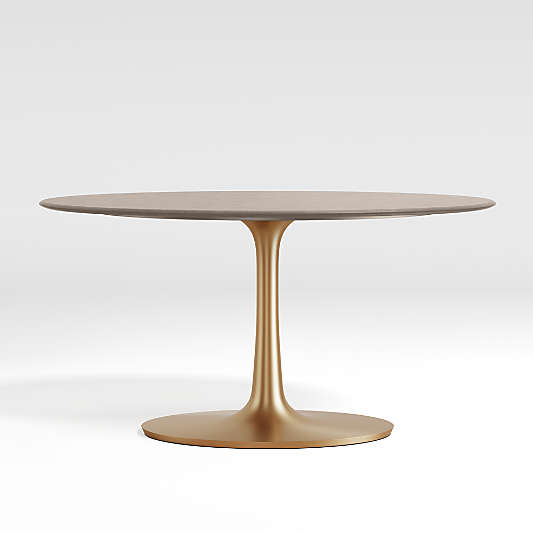 Nero 48" Concrete Dining Table with Brass Base