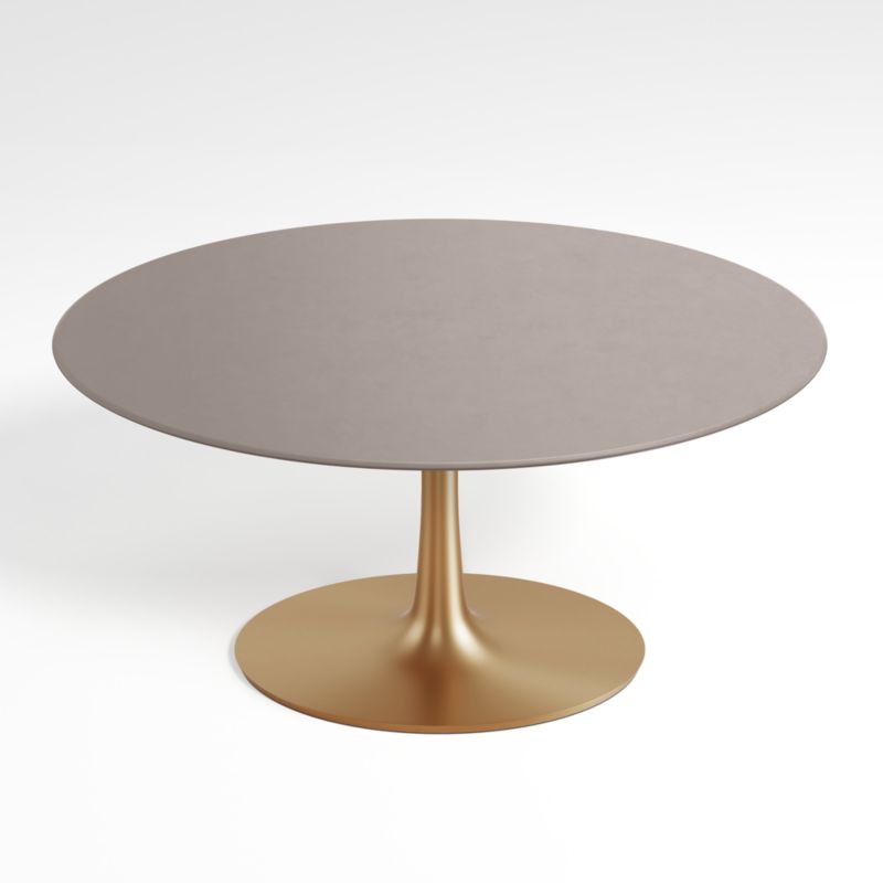 Nero Oval Concrete 60" Dining Table with Brass Base