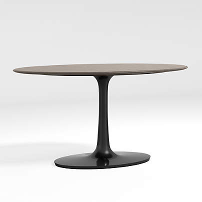 Nero Oval Concrete Top 60" Dining Table with Matte Black Base