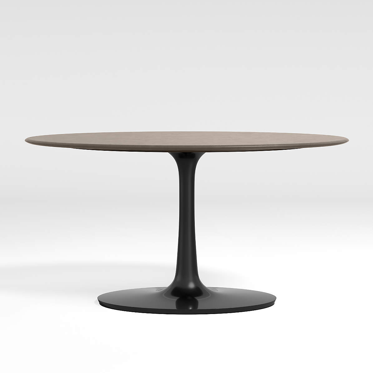 Nero Oval Concrete Top Table With Matte, Round Table Pedestal Base Black