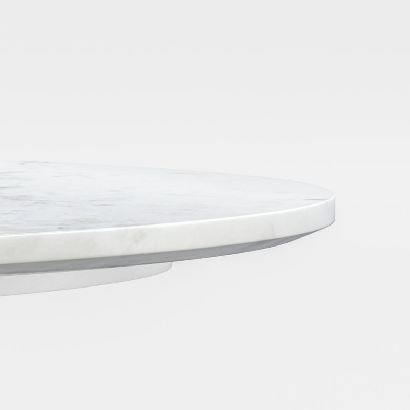 Nero White Marble and Matte White Base 50" Oval Coffee Table - image 7 of 15