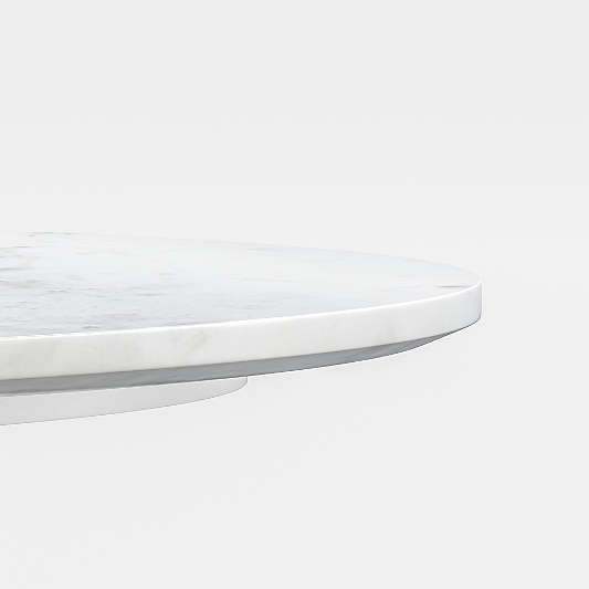 Nero White Marble and Matte White Base 50" Oval Coffee Table