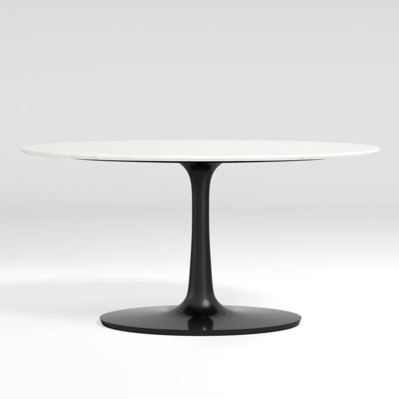 Nero Oval White Marble Top 60" Dining Table with Matte Black Base - image 5 of 14