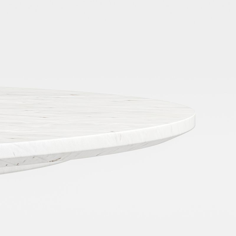 Nero Oval White Marble Top 60" Dining Table with Matte White Base - image 5 of 12