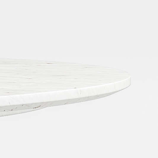 Nero 48" Round White Marble Dining Table with White Base