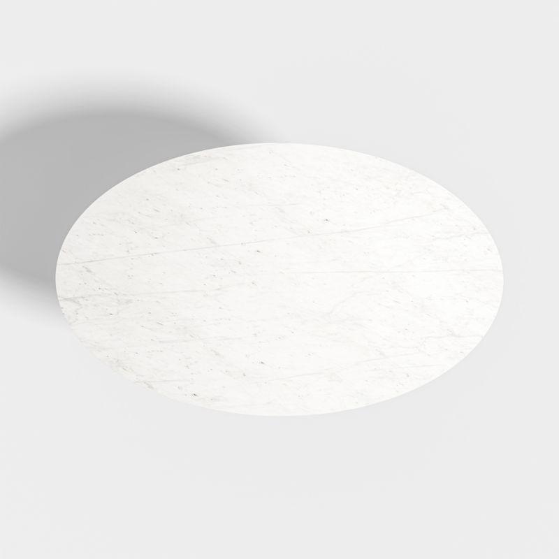 Nero Oval White Marble Top 60" Dining Table with Matte White Base - image 6 of 12