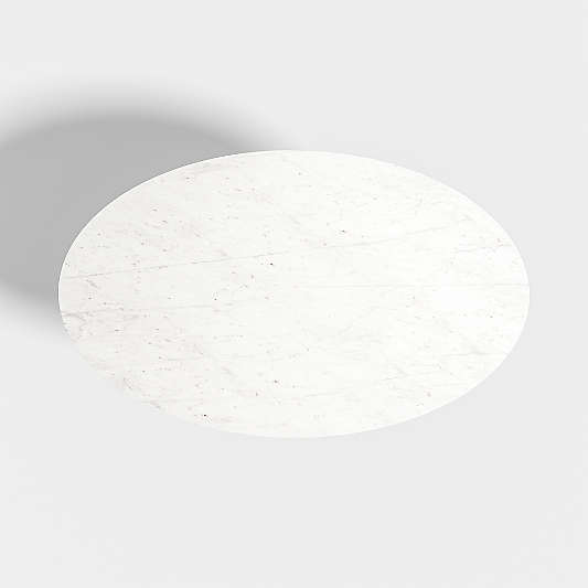 Nero Oval White Marble Top 60" Dining Table with Matte White Base