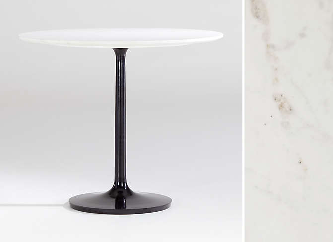 Nero White Marble Dining Table with Matte Black Base