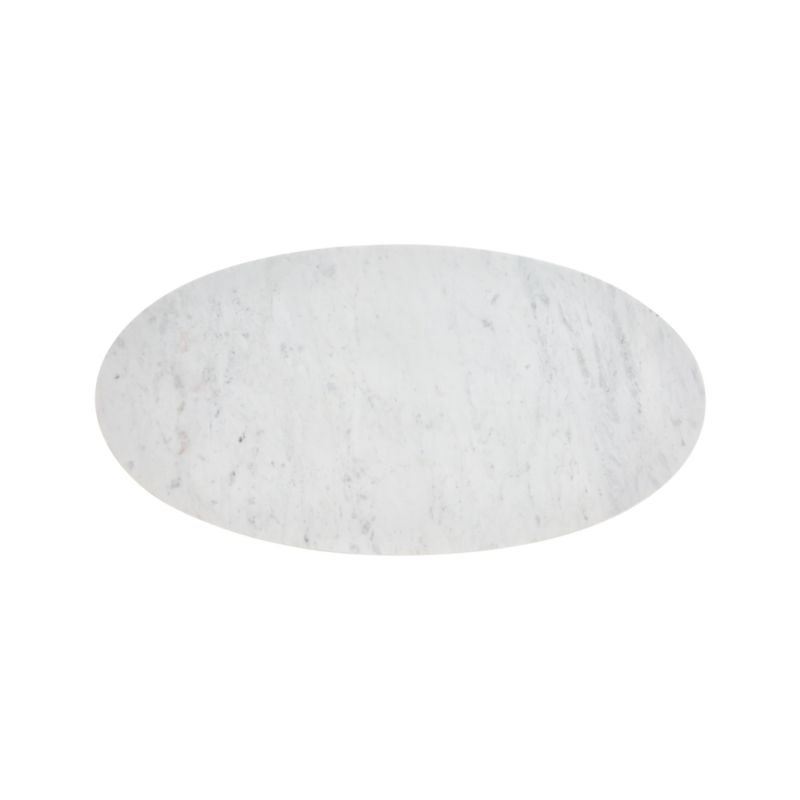 Nero White Marble and Brass Base 50" Oval Coffee Table - image 5 of 16