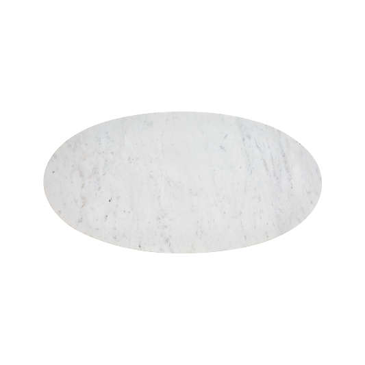 Nero White Marble and Brass Base 50" Oval Coffee Table