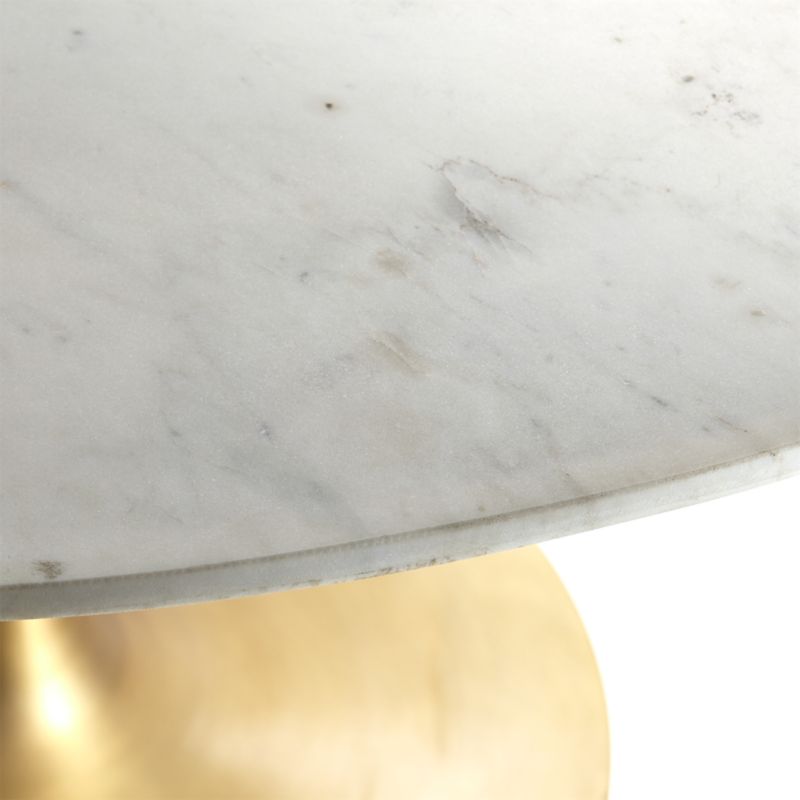 Nero 48" White Marble Dining Table with Brass Base - image 7 of 22