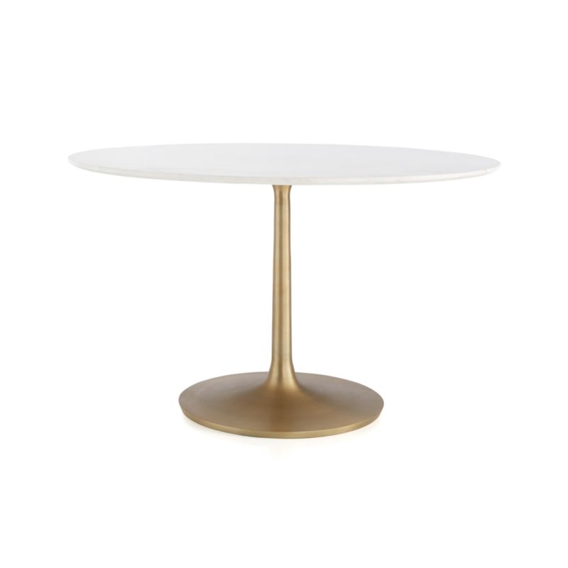 Nero 48" White Marble Dining Table with Brass Base - image 10 of 22