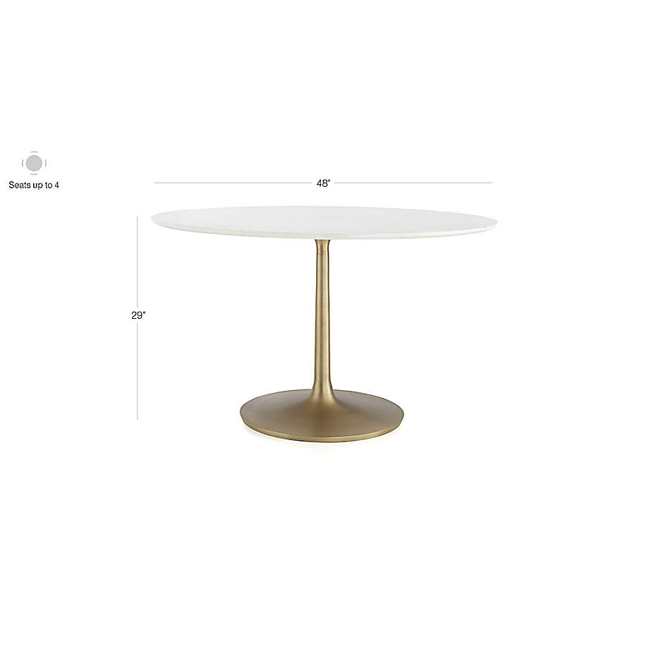 Nero Oval White Marble 36 Dining Table with Brass Base + Reviews