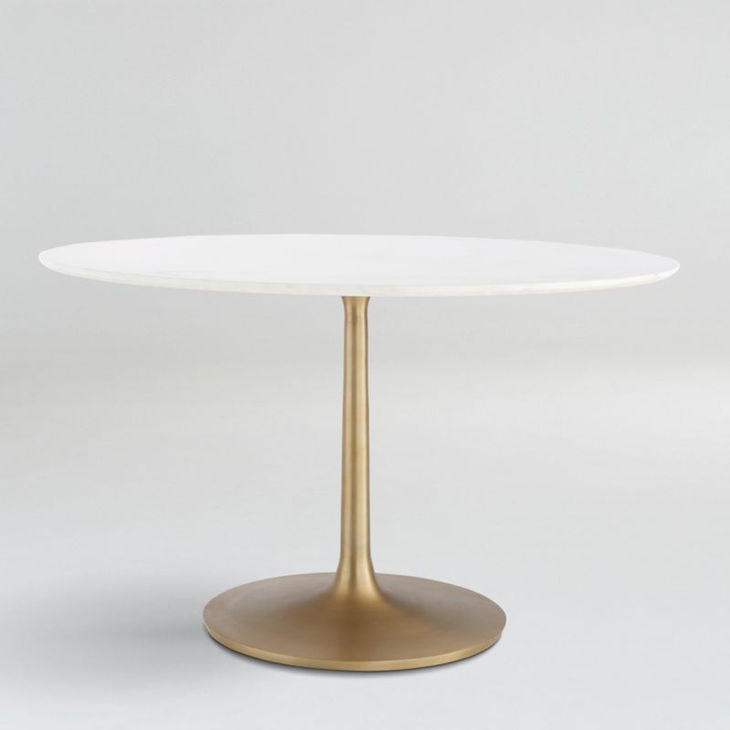 Nero 48 White Marble Dining Table With, Round Marble Tables