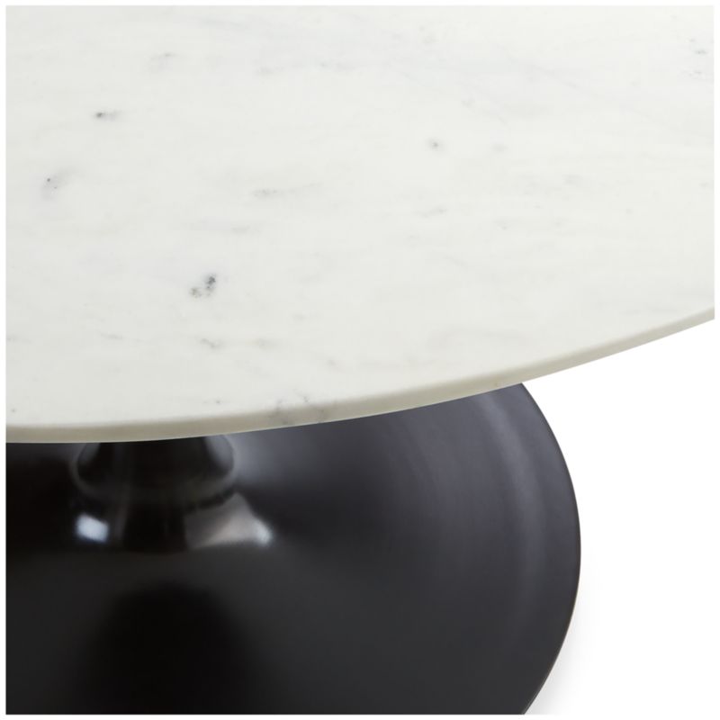 Nero 48" White Marble Dining Table with Matte Black Base