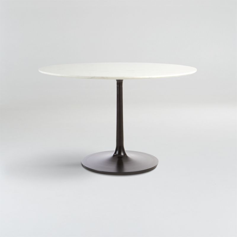 Nero 48" White Marble Dining Table with Matte Black Base