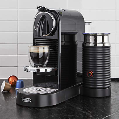 system valgfri springvand Nespresso by De'Longhi Citiz Black Espresso Machine with Milk Frother +  Reviews | Crate & Barrel