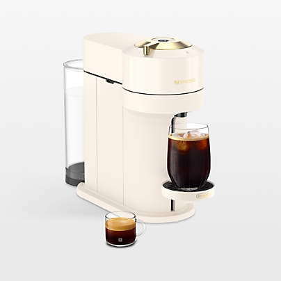 Nespresso ® by De'Longhi ® Vertuo Next Premium Coffee and Espresso Machine in Creamy White with Gold Accent
