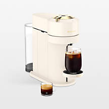 Nespresso by De'Longhi Creamy White with Gold Accent Vertuo Next Premium Coffee and Espresso Machine + Reviews | Crate & Barrel