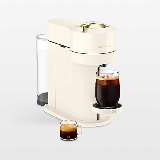 Nespresso ® by De'Longhi ® Vertuo Next Premium Coffee and Espresso Machine in Creamy White with Gold Accents