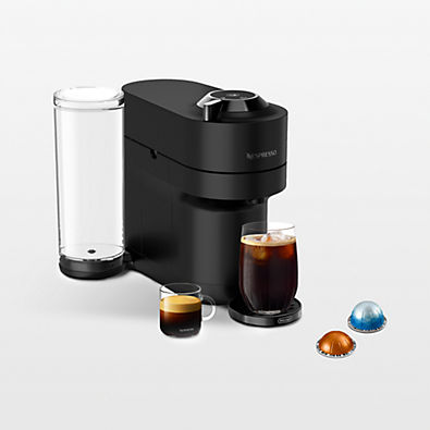 View Nespresso ® Limited-Edition Vertuo Pop+ Coffee and Espresso Maker by De'Longhi ® Matte Black with Dark Chrome Accents details