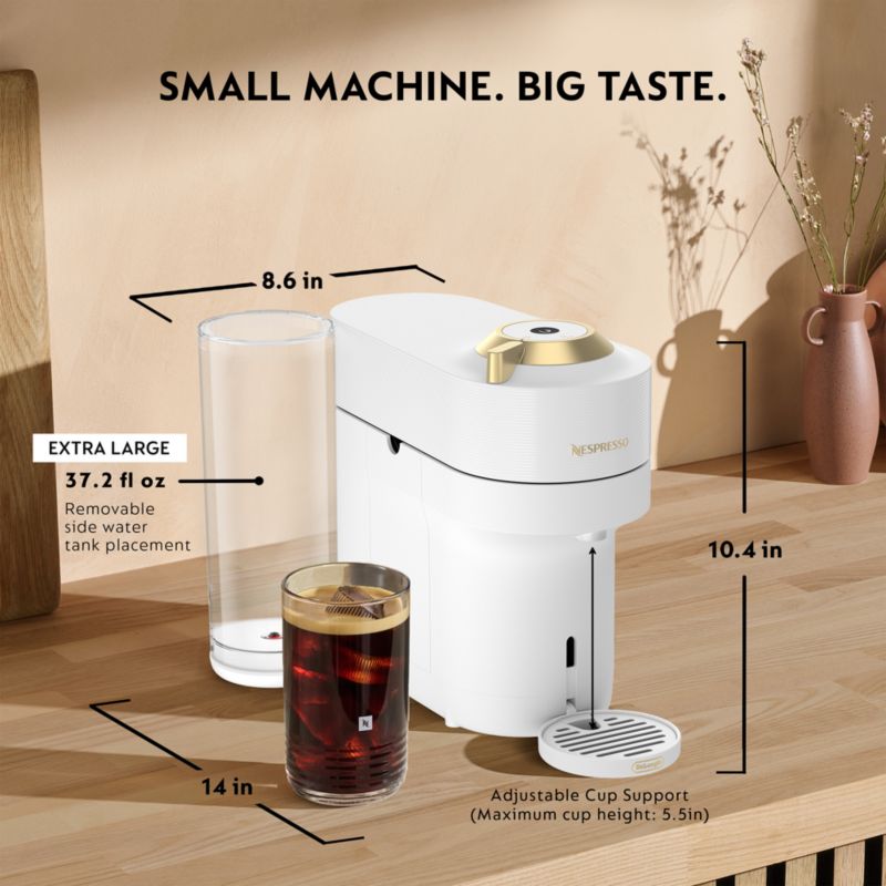 Nespresso ® by De'Longhi ® Vertuo Pop+ Deluxe White and Gold Coffee and Espresso Machine - image 7 of 8