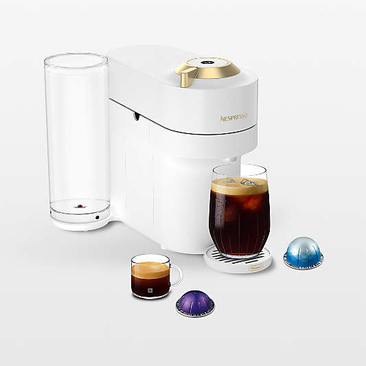 Nespresso ® by De'Longhi ® Vertuo Pop+ Deluxe White and Gold Coffee and Espresso Machine