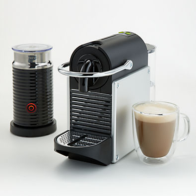 View Nespresso ® by De'Longhi ® Aluminum Pixie Espresso Machine with Aeroccino Frother details