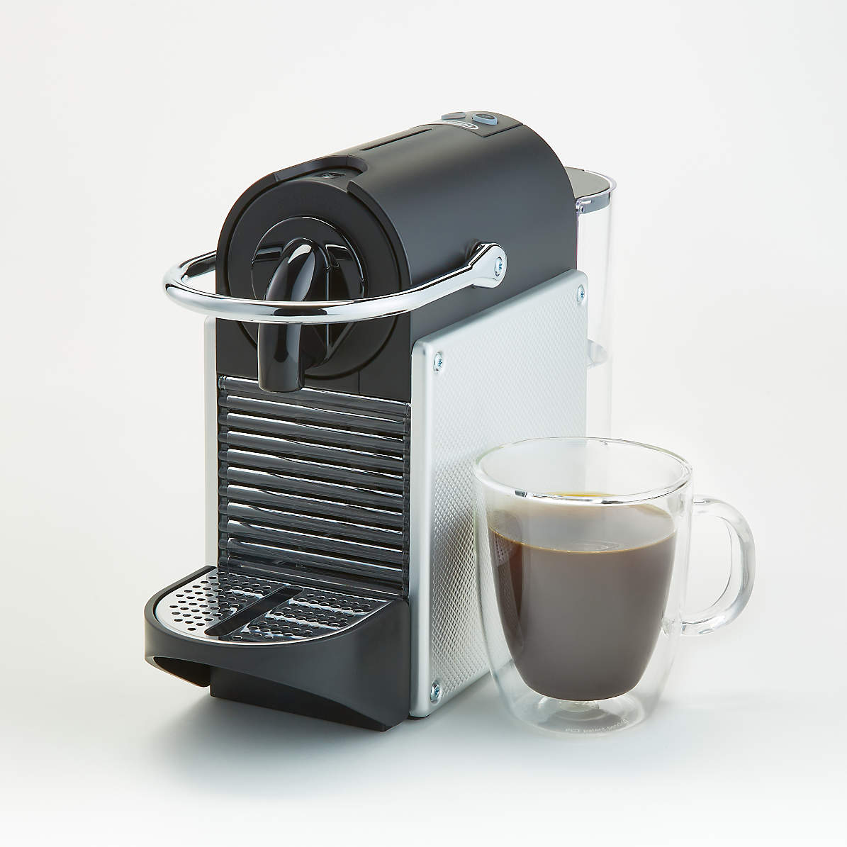 Nespresso De'Longhi Aluminum Pixie Espresso Machine Reviews | Crate Barrel