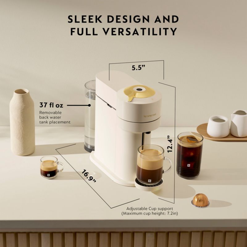 Nespresso ® by De'Longhi ® Vertuo Next Premium Coffee and Espresso Machine with Aeroccino Frother in Creamy White with Gold Accents - image 1 of 9