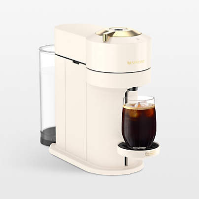 Nespresso ® by De'Longhi ® Vertuo Next Premium Coffee and Espresso Machine with Aeroccino Frother in Creamy White with Gold Accents