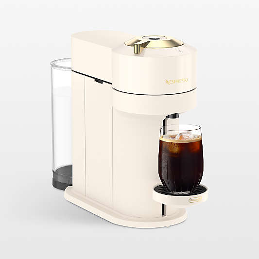 Nespresso ® by De'Longhi ® Vertuo Next Premium Coffee and Espresso Machine with Aeroccino Frother in Creamy White with Gold Accents